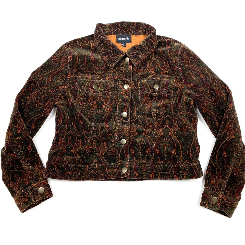 Metrostyle Retro Vintage Style Corduroy Jacket